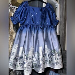 Pippa & Julie Blue and White Kids Formal Dress